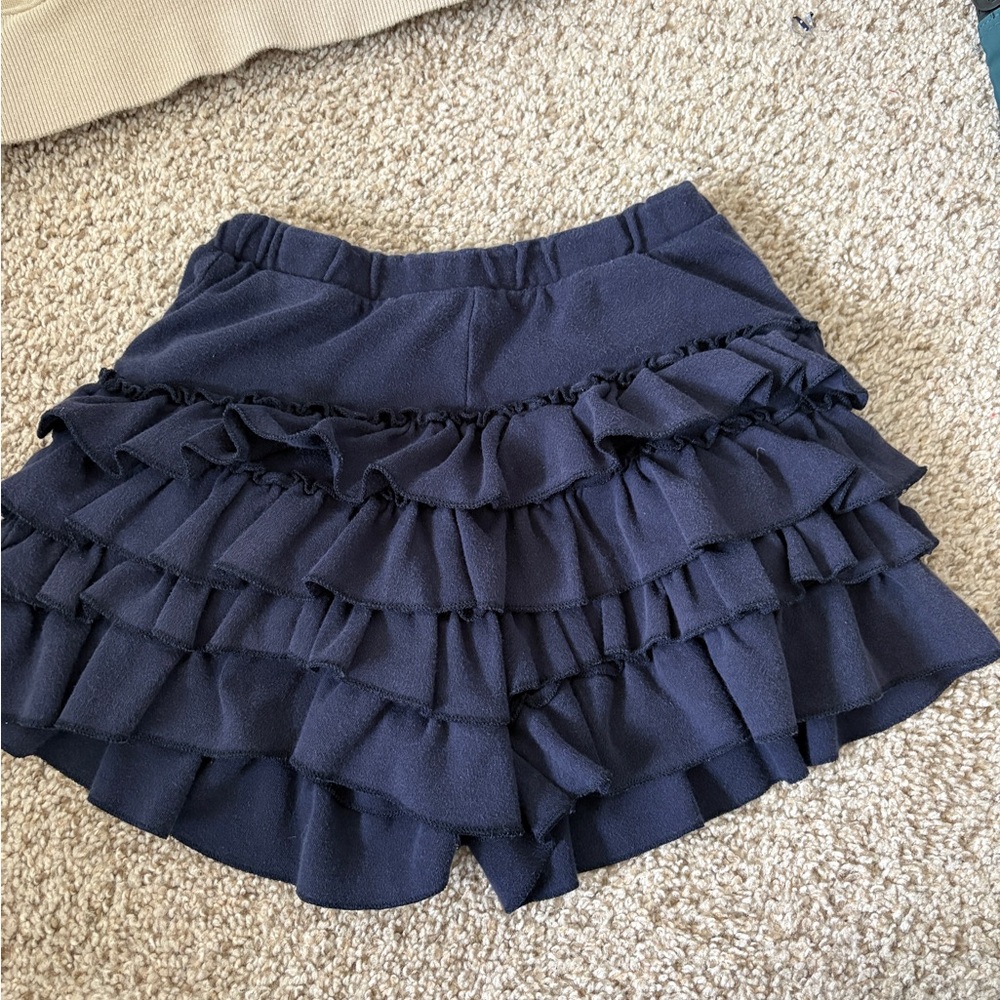 Navy Ruffle Women's Shorts